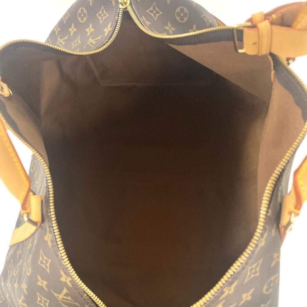 LOUIS VUITTON Brown Monogram Leather Keepall 60 Boston Bag - Picture 8 of 9